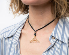 Load image into Gallery viewer, Nancy Miller x Whale Trust Whale Tail Necklace in 18kt Gold